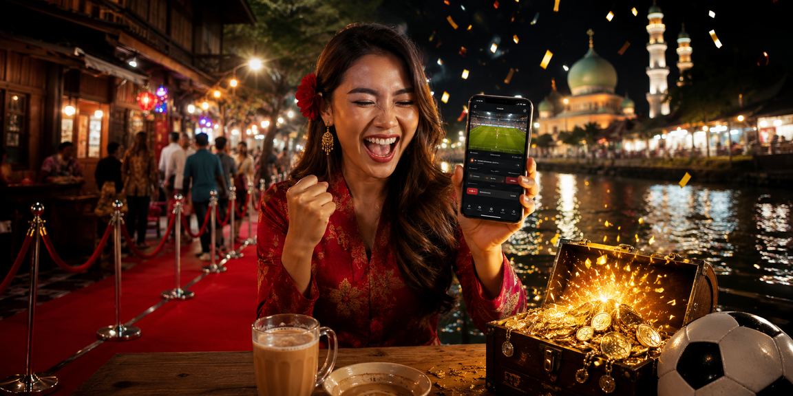 Pemain bertaruh bola sepak bergaya Malaysia di Kota Bharu menggunakan telefon pintar